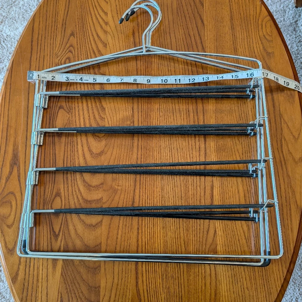 Multi-Tiered Heavy Duty Silver and Black Hangers, Set of 3